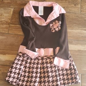 Brown & pink dress